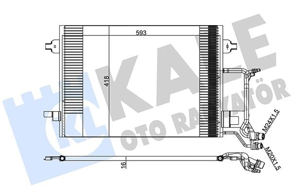 KLİMA KONDENSERİ PASSAT A4 1.9TDI 1.8-1.8T 97> 610X415X16 AL-AL