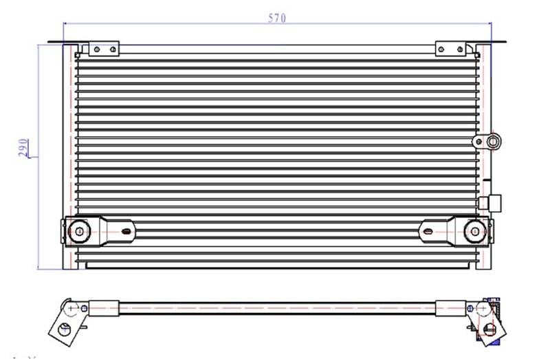 KLİMA KONDENSERİ TOYOTA HİLUX 2.5 TD 01 > 570X275X16 OTO.-MEK.