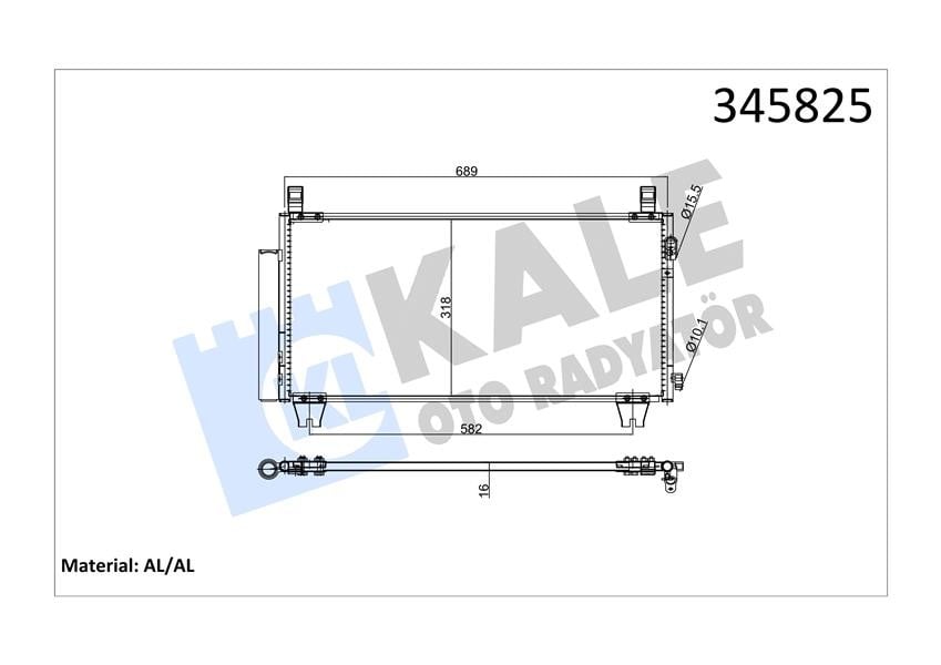 KLİMA KONDENSERİ TOYOTA YARİS 1.8 VVTİ 07 > 480x310x16 AL/AL