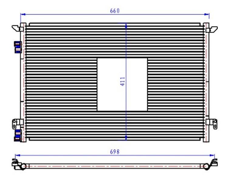 KLİMA KONDENSERİ VECTRA C 2.0DTI 16V-2.2 DTI 16V 660x411x16