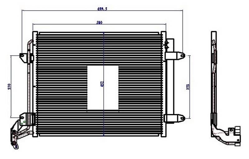 KLİMA KONDENSERİ VW TİGUAN 07 > 580X450X16 OTO.-MEK.