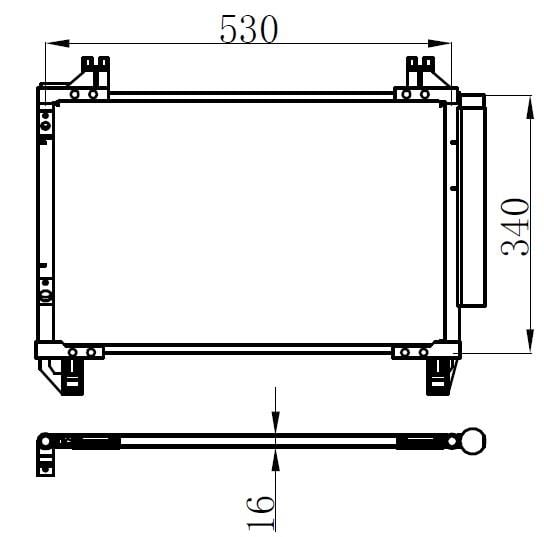 KLİMA KONDENSERİ YARİS 06 > BENZİNLI 550X338X16 OTO.-MEK.