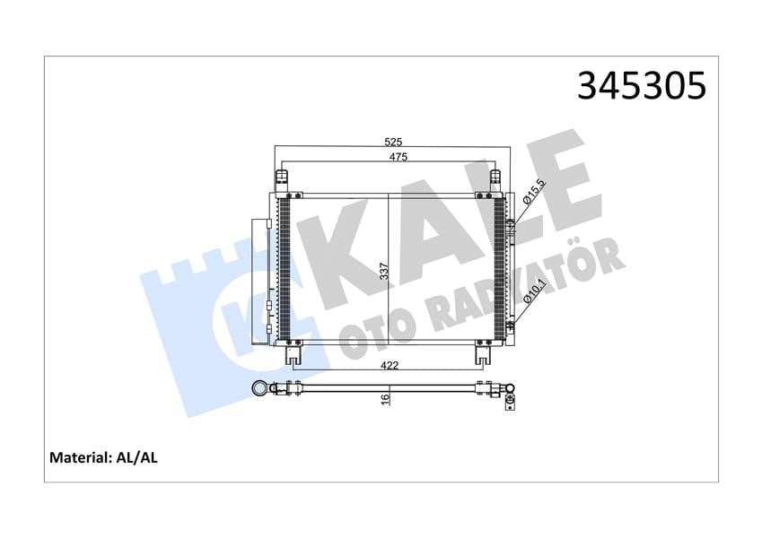 KLİMA KONDENSERİ YARİS 1.0İ 16V-1.3İ 16V-1.5İ 16V 05 > OTO.-MEK. AL/AL