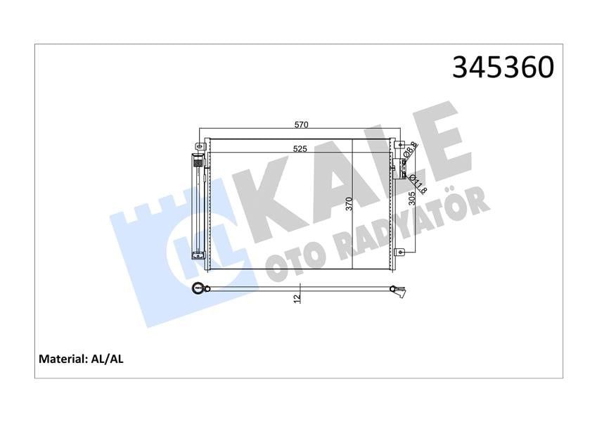 KLIMA RADYATORU FIAT 500 09> PANDA 12> FORD KA 08> LANCIA YPSILON 11> 0.9T 1.2 1.3D MTJ 1.4