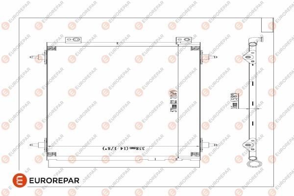 KLİMA RADYATÖRÜ KONDENSERİ PEUGEOT EXPERT 07> P807 06> CITROEN JUMPY 07> C8 06> TOYOTA PROACE 13> 590x361x12