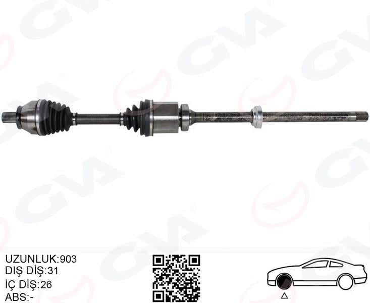 KOMPLE AKS ÖN SAĞ FREELANDER 2 L359 2.2 TD4 06>14 UZUNLUK 1.002MM DİŞ 40 DİFERANSİYEL DİŞ 28