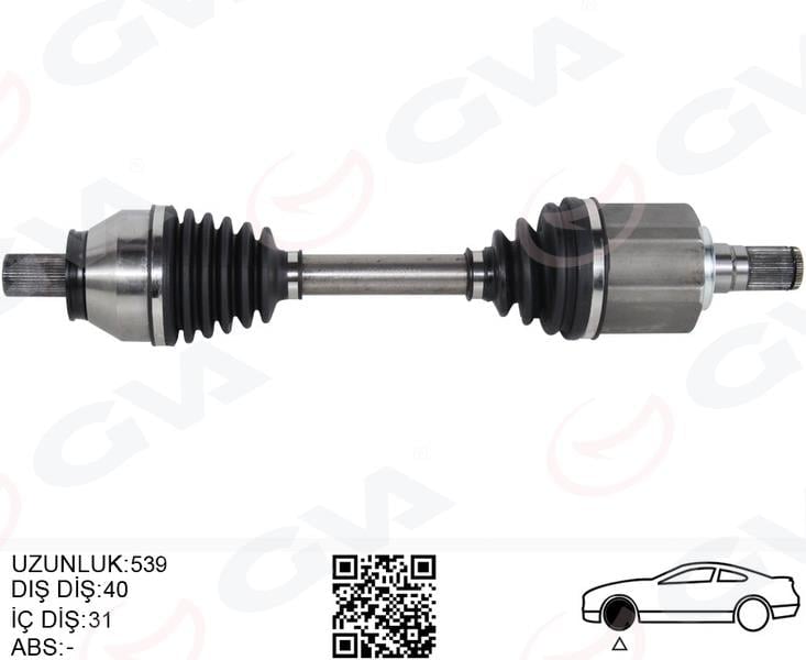 KOMPLE AKS ÖN SOL FREELANDER 2 L359 2.2 TD4 06>14 539MM DİŞ 40 DİFERANSİYEL DİŞ 31