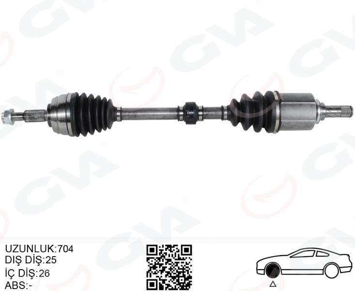 KOMPLE AKS SOL DUSTER 10- 1.5dCI 1.6 16V 704mm