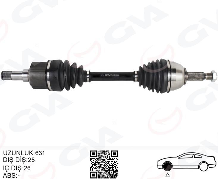 ON AKS KOMPLE SOL TRANSIT CONNECT 1.8 TDCI 02>14 90-110PS 631MM