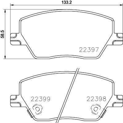 ON BALATA FIAT EGEA 16> 1.0 1.3 MTJ 1.4 1.6 1.6D K:19 mm G:133 mm Y:58.5 mm KÜÇÜK TİP