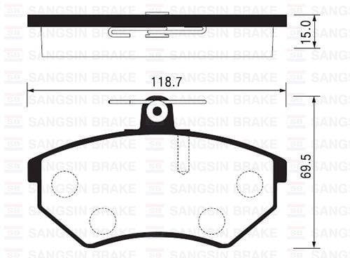ÖN BALATA PASSAT 1.8 88-96 AUDI 80 A41.6 1.9TDİ 95-10 119.3x69.6x19.4 mm GDB826