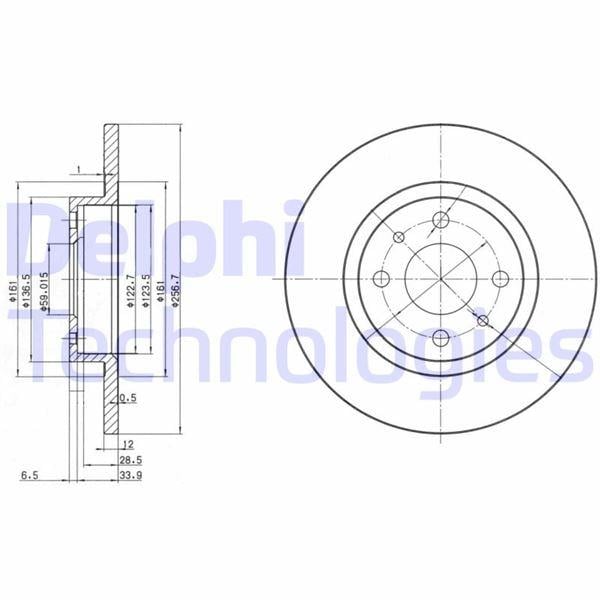 ON FREN DISKI TEMPRA-TIPO-MAREA-BRAVA-BRAVO 96> ALFA ROMEO 145-146 LANCIA DELTA-YPSILON 257x12x4DL