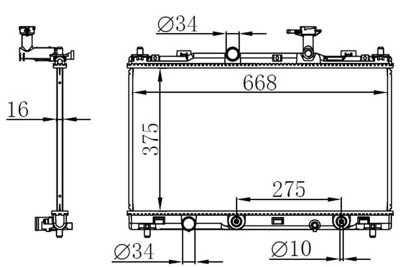 RADYATOR BRAZİNG AT 375X668X16 SX-4 CROSS 1.6İ 2013 606147