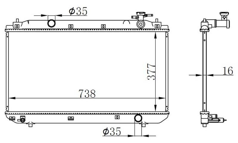RADYATÖR BRAZİNG CHERY TIGGO MEK 377x738x16