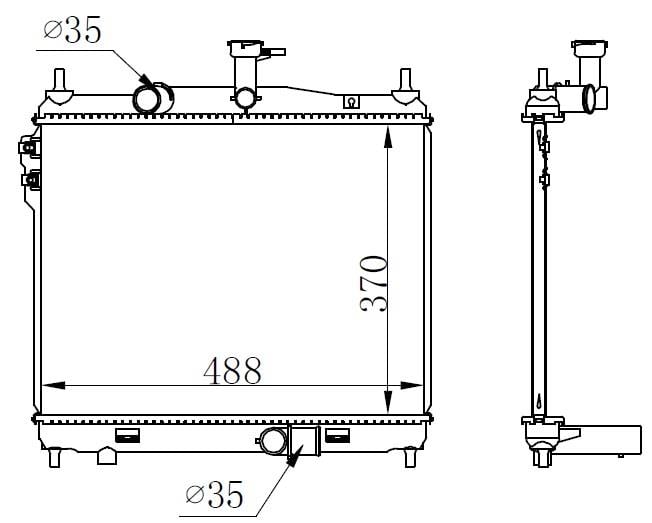 RADYATÖR BRAZİNG GETZ 1.5 CRDİ 05> AC KLİMASIZ MEK 372x495x18