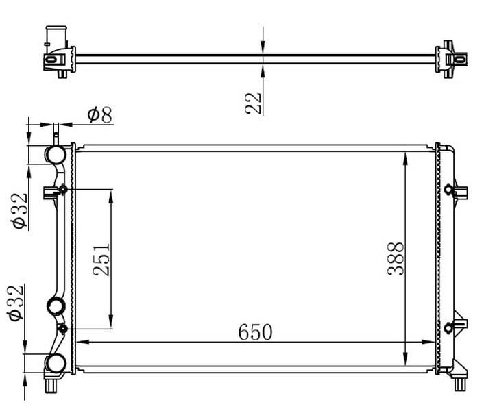 RADYATÖR BRAZİNG JETTA FSI 05 > MEK 650x388x22