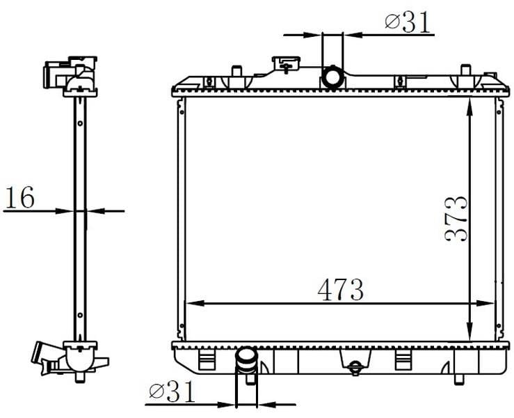 RADYATOR BRAZİNG MT 373X473X16 SPLASH 1.0İ/1.2İ 08 / OPEL AGİLA 07 630707