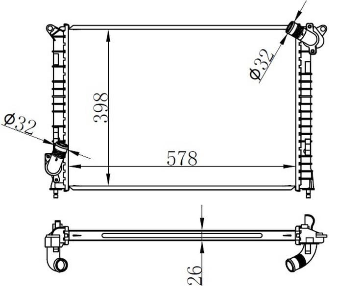 RADYATOR BRAZİNG MT 579X398X26 MİNİ COOPER S 1.6 TURBO 2004 69701A-17117570489-171175