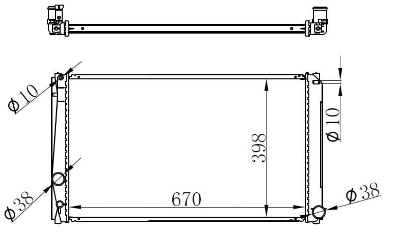 RADYATÖR BRAZİNG RAV4 2.0 06 > 670x418x16