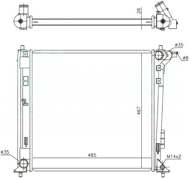 RADYATÖR BRAZİNG TUCSON 1.6 GDI 2015> 485x467x26