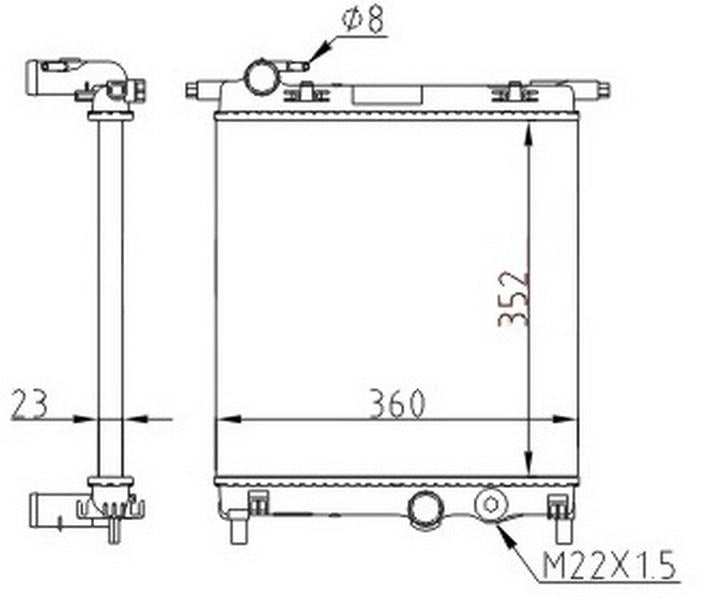 RADYATOR MECHANİCAL MT 352 360 24 CİTİGO 1.0İ 11 65300