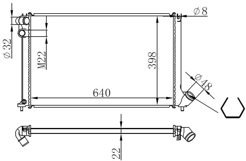 RADYATOR MECHANİCAL MT 610X415X23 406-1.6İ/1.8İ 95- 63731