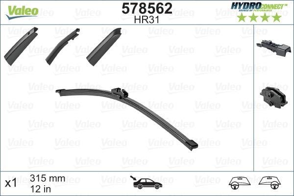 SİLECEK SÜPÜRGESİ ARKA 31cm X1 MUZ TİPİ HydroConnect ÇOKLU BAĞLANTILI ÜNİVERSAL HR31