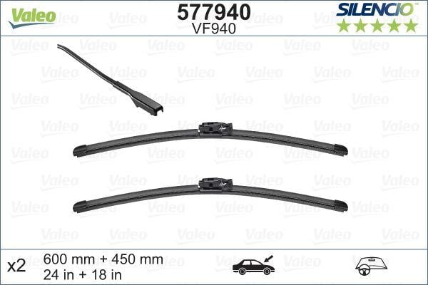 SİLENCİO VF940 X2 600 450MM ÖN DUSTER-DUSTER SİLENCİO X-TRM FLAT BLADE MUZ TİPİ SİLECEK BİNEK
