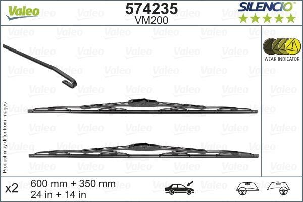 SİLENCİO VM200 X2 600 350 MM OPEL KARL VAUXHALL VIVA 06.2015 > SİLENCİO SİLECEK LASTİĞİ BİNEK