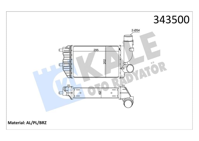 TURBO RADYATÖRÜ INTERCOOLER DUCATO-JUMPER-BOXER AL/PL/BRZ 295x202x62