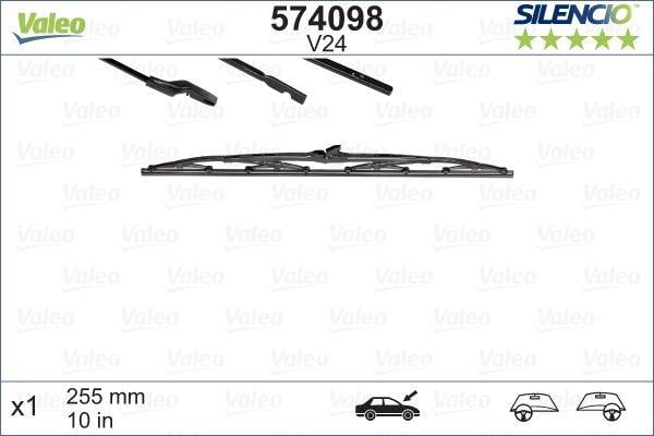 VALEO SİLENCİO V24 X1 255 MM CITRO N 2 CV SİLENCİO SİLECEK LASTİĞİ BİNEK