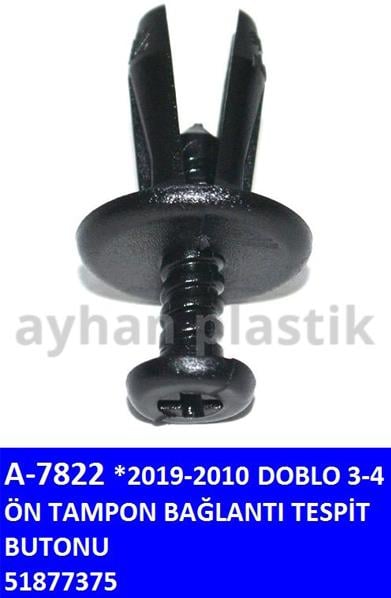 x ÖN TAMPON BAĞLANTI TESPİT BUTONU DOBLO 3-4 10-19