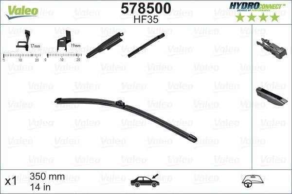 x SİLECEK SÜPÜRGESİ ÖN 35cm X1 MUZ TİPİ HydroConnect ÇOKLU BAĞLANTILI ÜNİVERSAL HF35