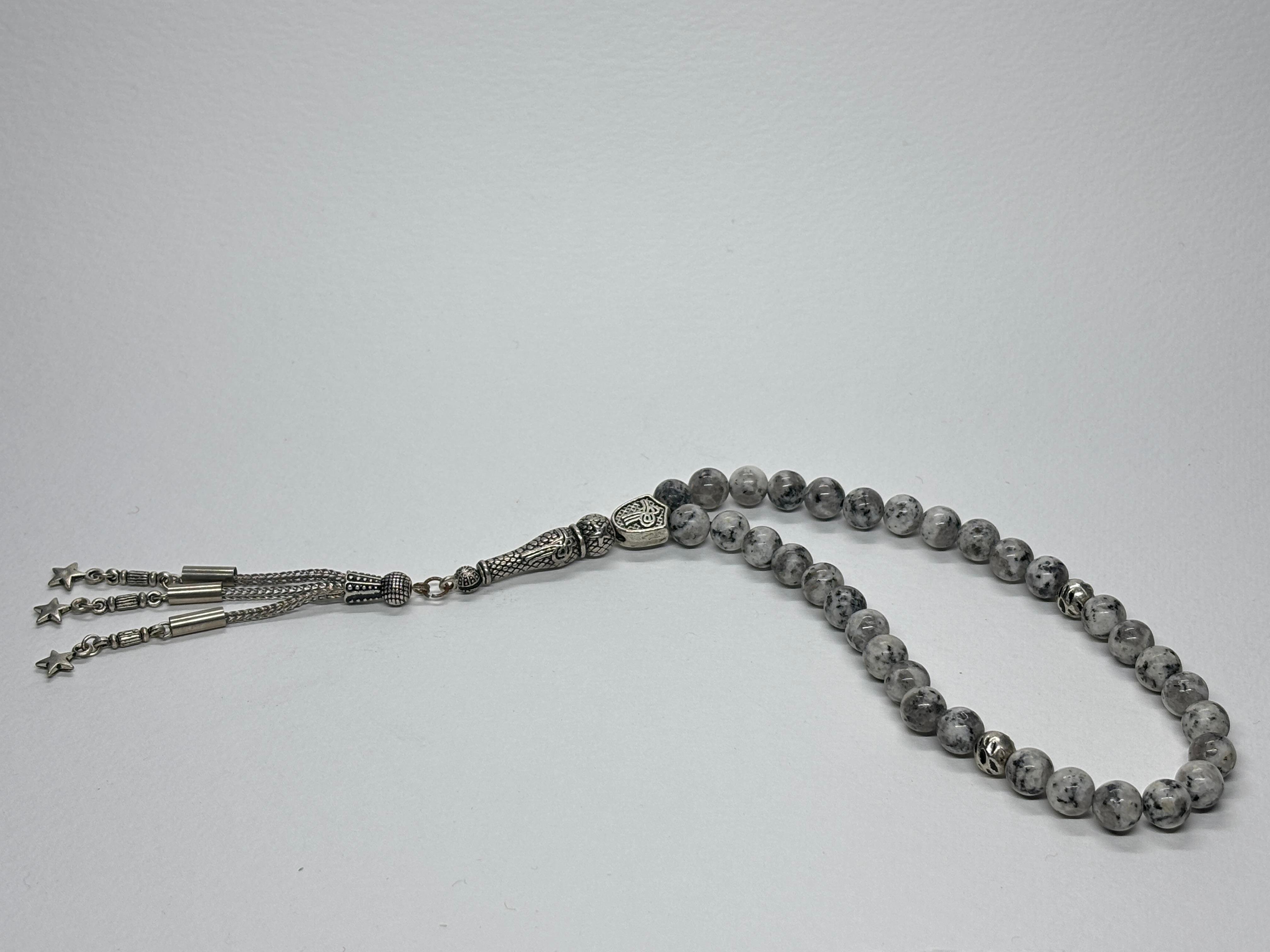 DOĞAL GRİ JASPER DOĞALTAŞ TESBİH