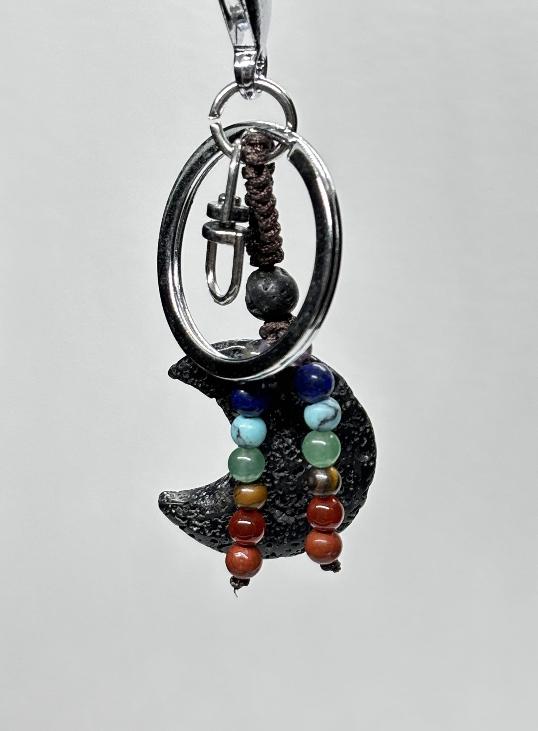 LAV TAŞI DOĞALTAŞ ANAHTARLIK CHARM HİLAL