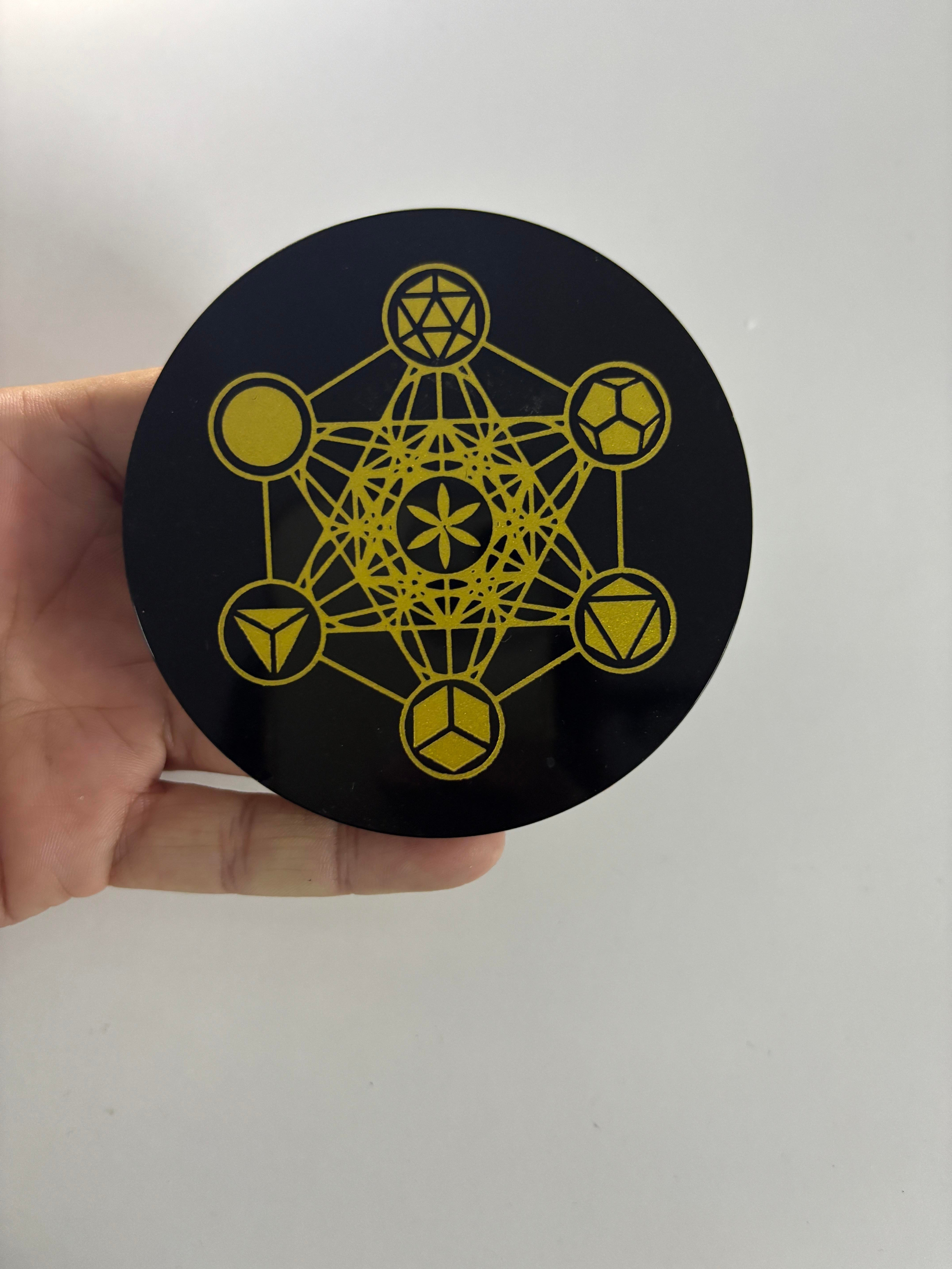 OBSİDYEN AYNA METATRON SEMBOLLÜ