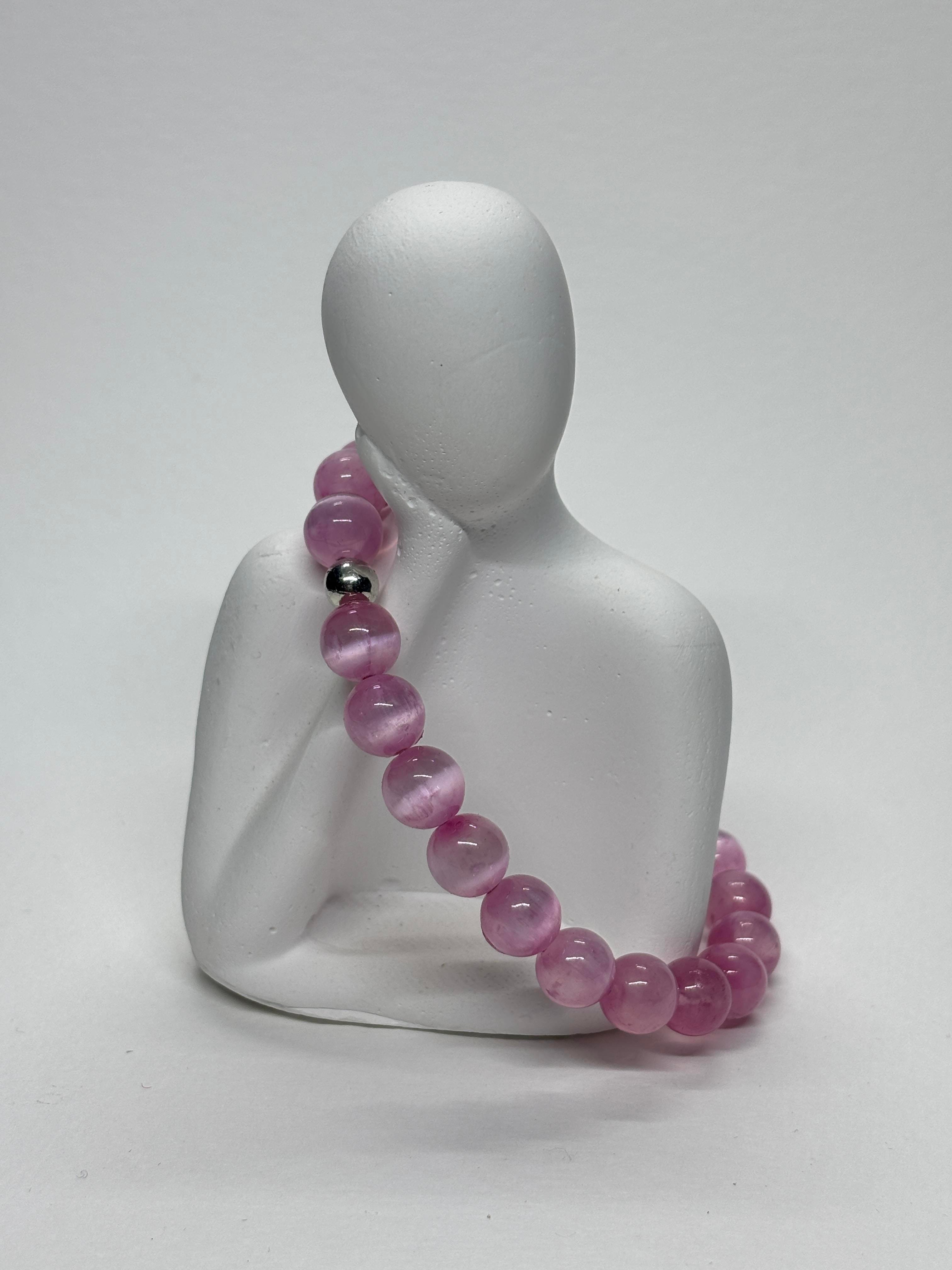 PEMBE SELENİT AA+KALİTE DOĞALTAŞ BİLEKLİK
