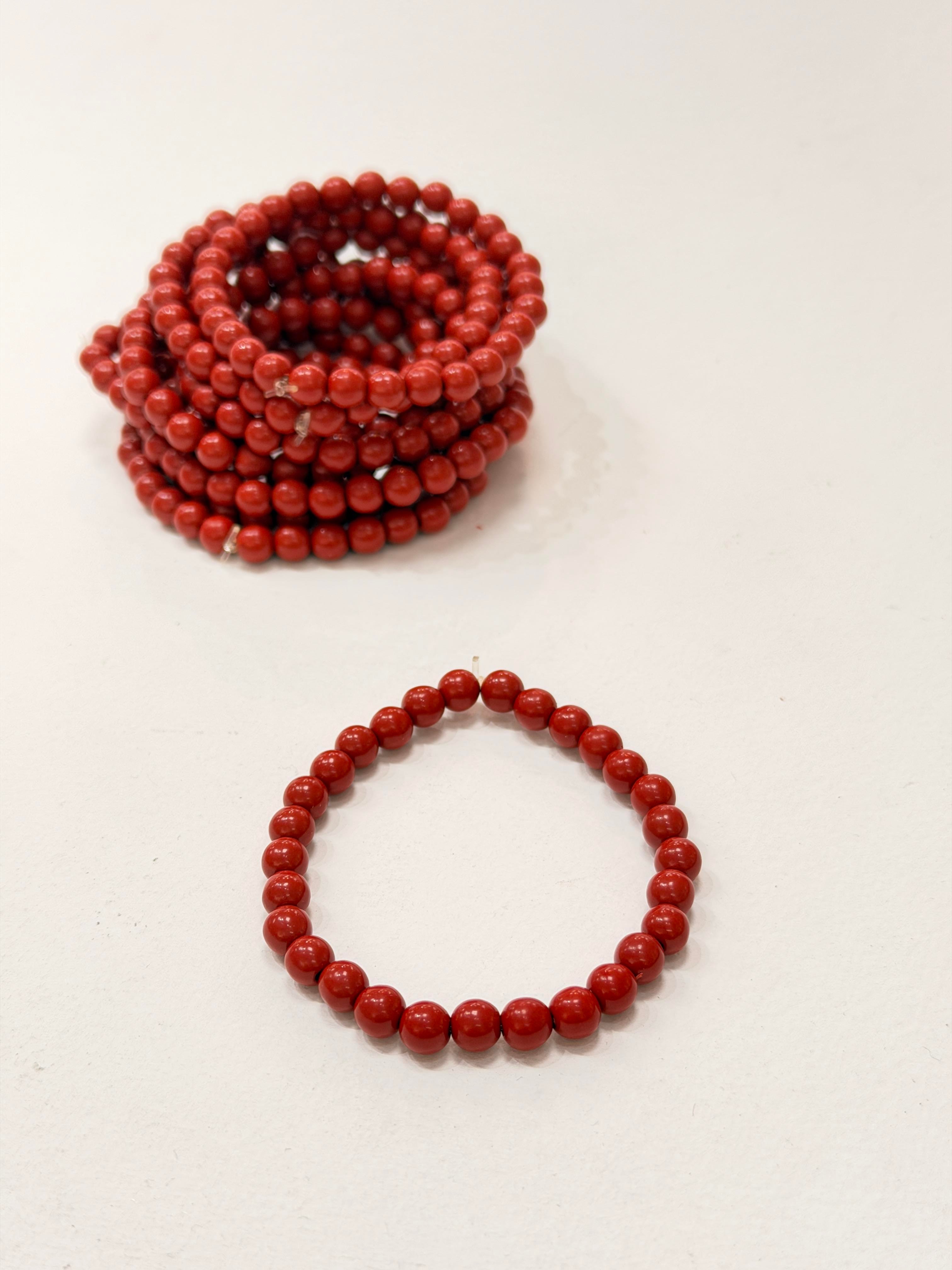 Zinobar (Zinober) Doğaltaş bileklik (6mm)