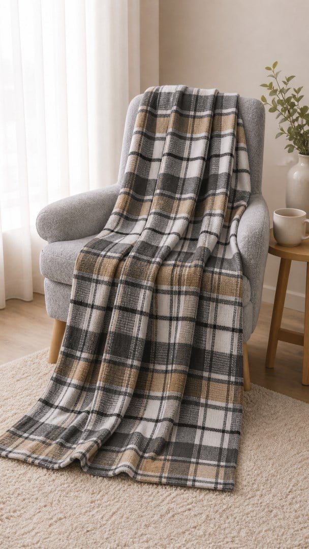 İpekçe 180x220 cm Gri Renk PVC Çantalı Çift Kişilik Battaniye