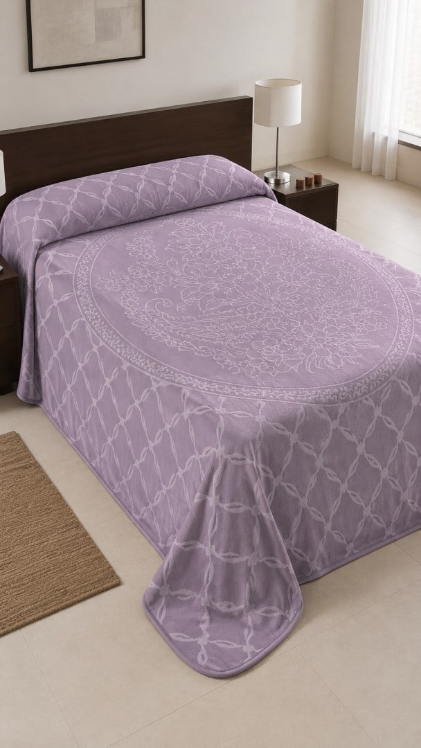 İpekçe Emboss Gold Çift Kişilik Battaniye 220x240 Kül Moru