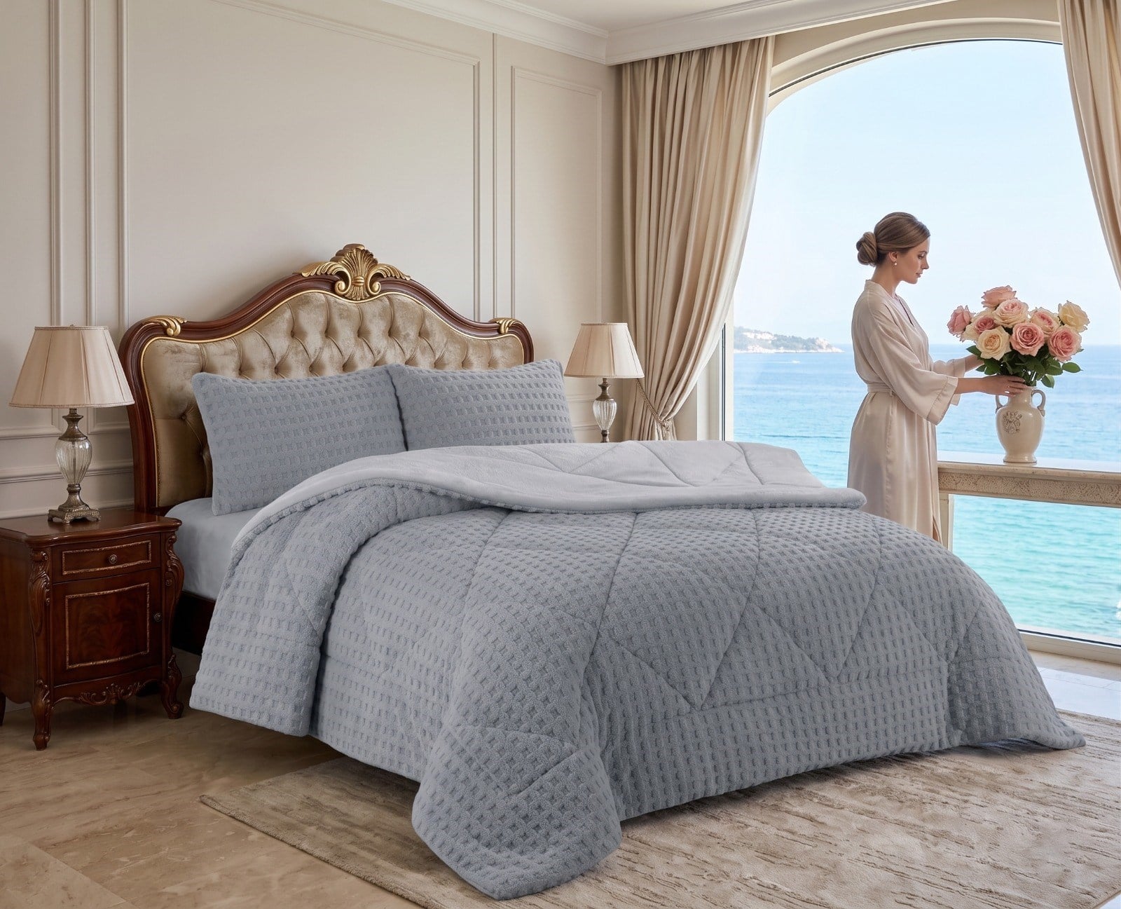 İpekçe Super Soft Dolly Comforter Set Çift Kişilik 3 Parça – 220x240 Uyku Seti
