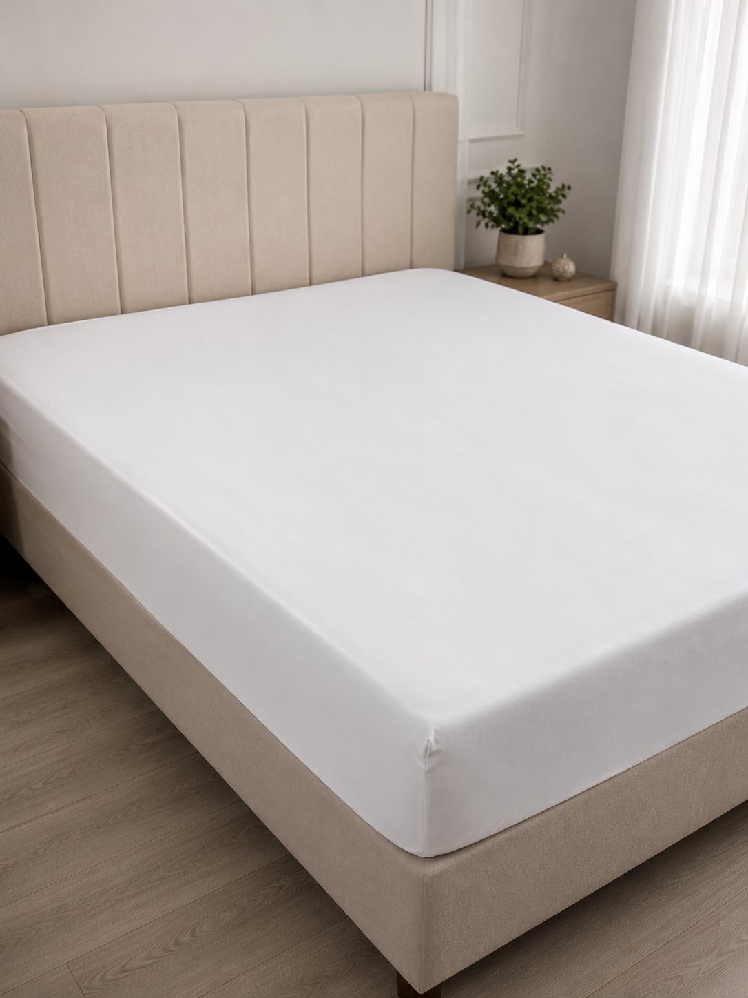 İpekçe Vesna Penye Lastikli Çarşaf - 200x200 Süper Battal Boy - Beyaz 110 Gr.