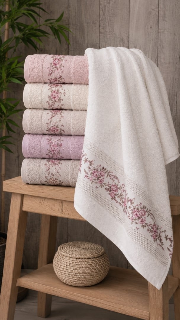 Pupilla 3008 VIP Rönesans Bambu Pamuklu Havlu 6'lı Paket 50x90