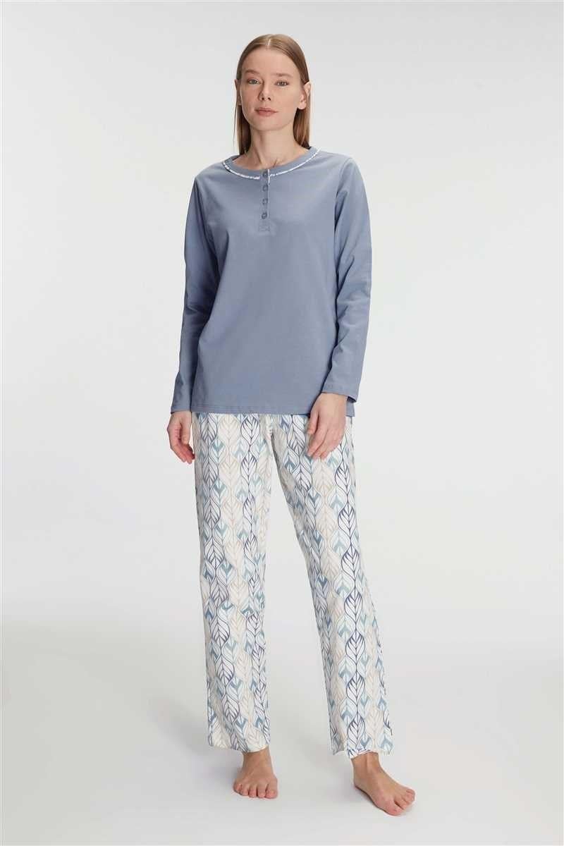 Anıl 11260 Kadın Uzun Kollu Pamuklu Pijama Takımı