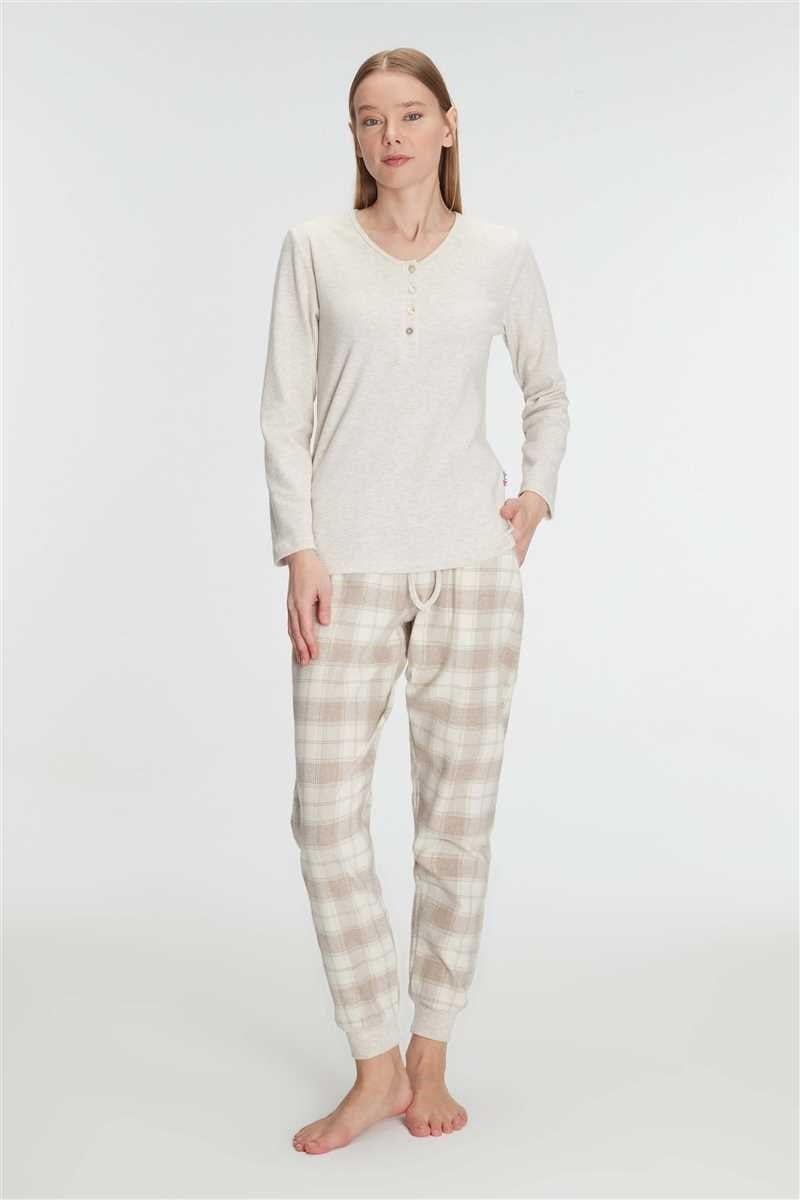 Anıl 11263 Kadın Pamuklu Uzun Kollu Pijama Takımı