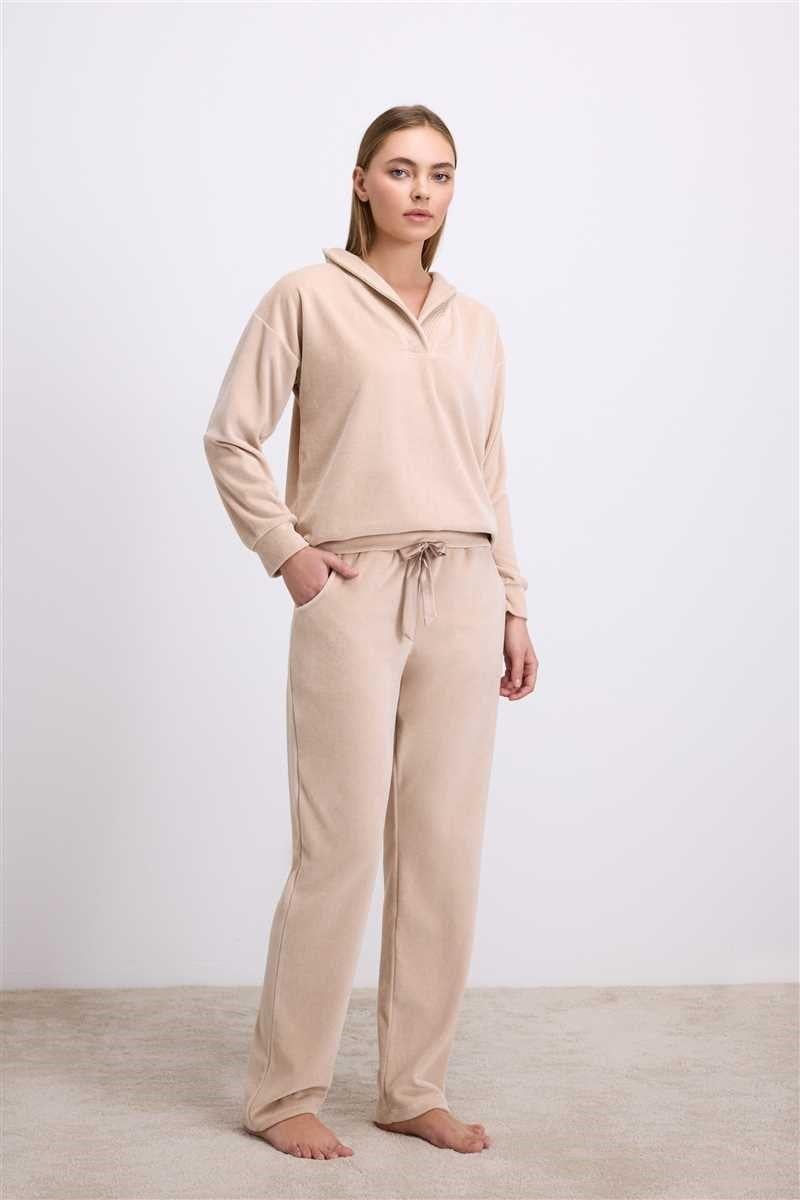 Anıl Kadın Tencel Pamuklu Uzun Kollu Sweatshirt ve Pantolon Takımı (11551)