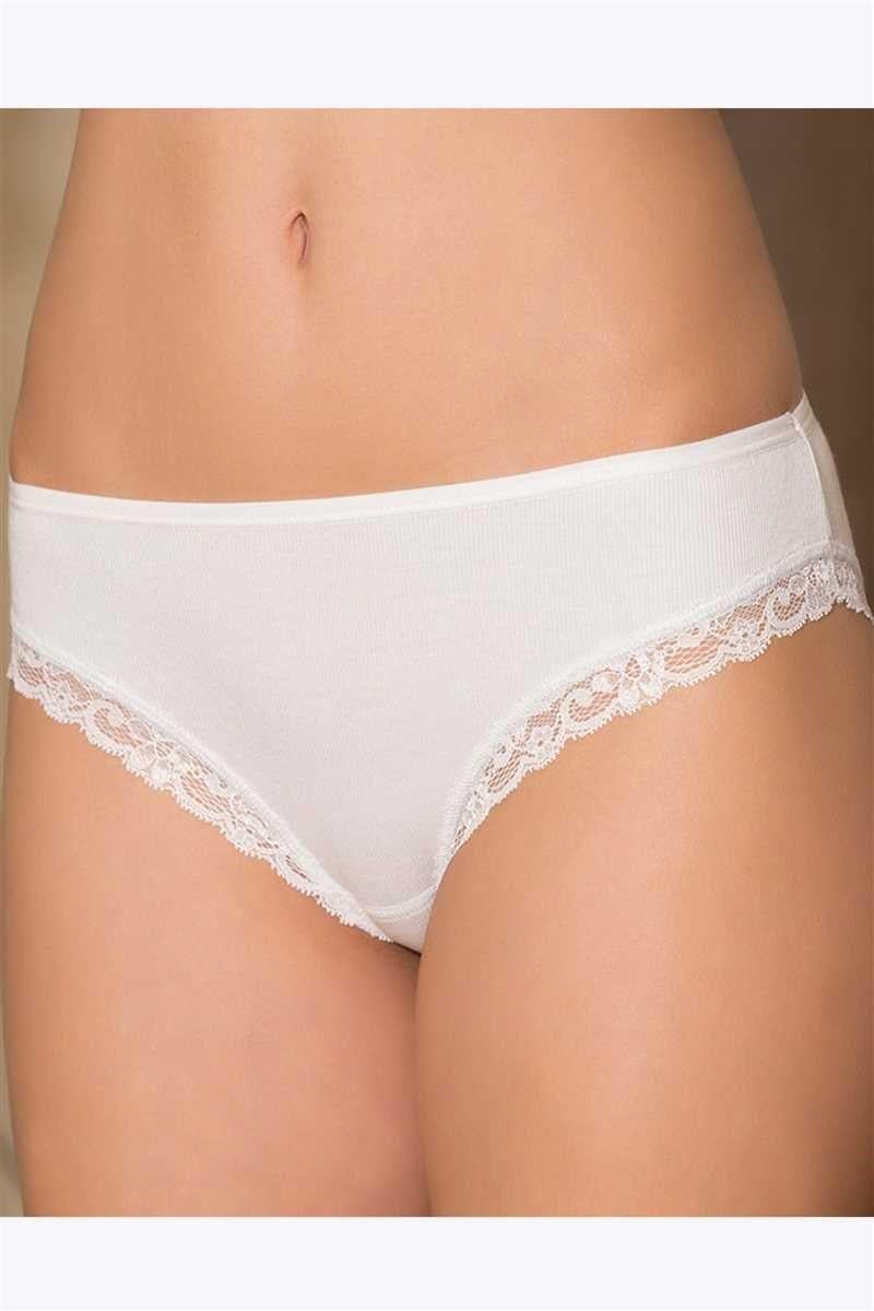 Kadın Modal Pamuklu Ribana Paçası Dantelli Slip (2688)