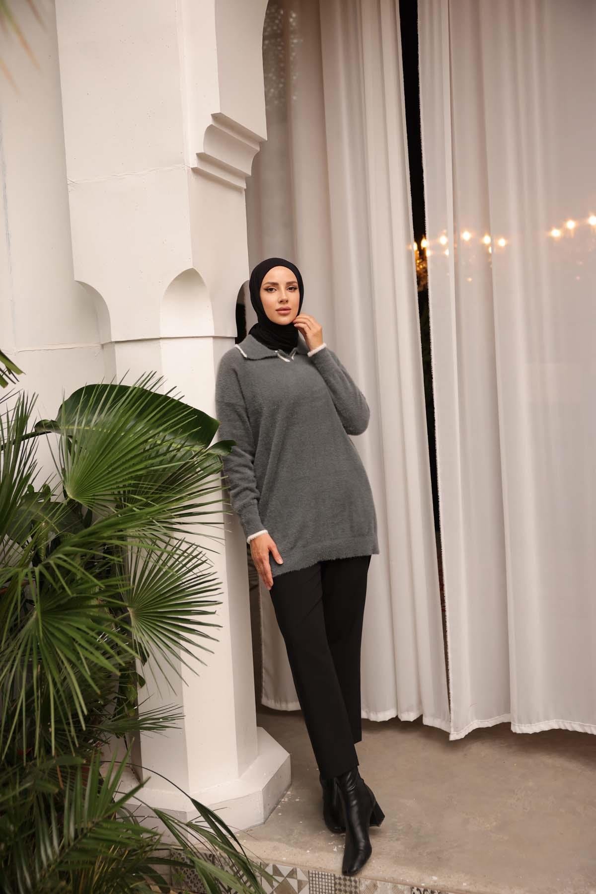 Çizgili Gömlek Yaka Tunik 140119