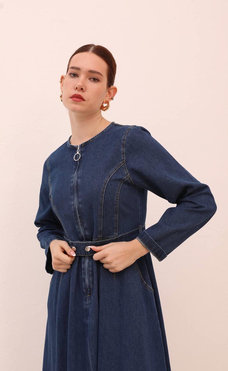 Denim Koyu Mavi Elbise 1498