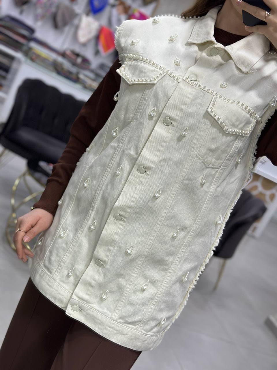 Gabardin Ekru Yelek 7122